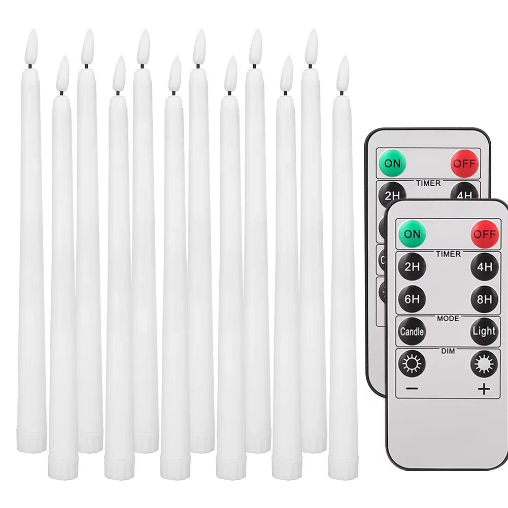 Battery Operated LED Flameless Taper Candles With Remote Control