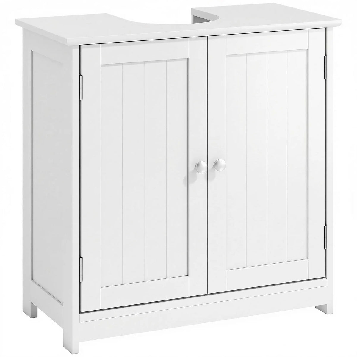 Kleankin Freestanding Bathroom Pedestal Sink Cabinet With U Shape Cutout Shelf