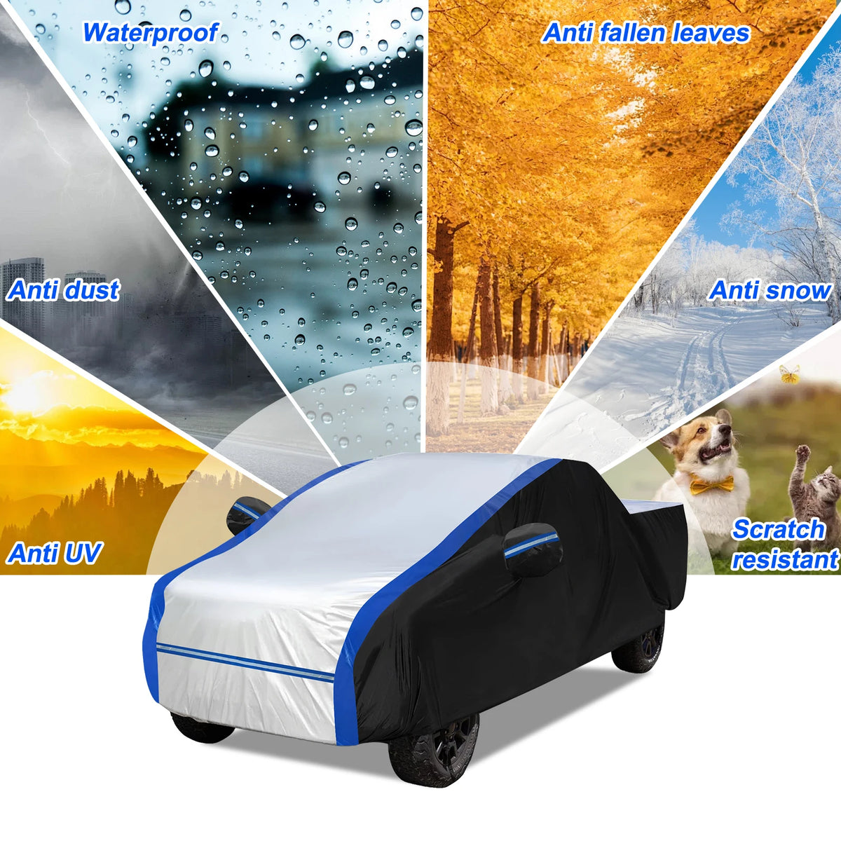Universal Pickup Truck Full Car Cover With UV Weather Protection