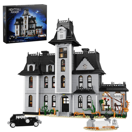 Gothic Nightfall Manor Building Blocks Set Architecture Desktop Ornament