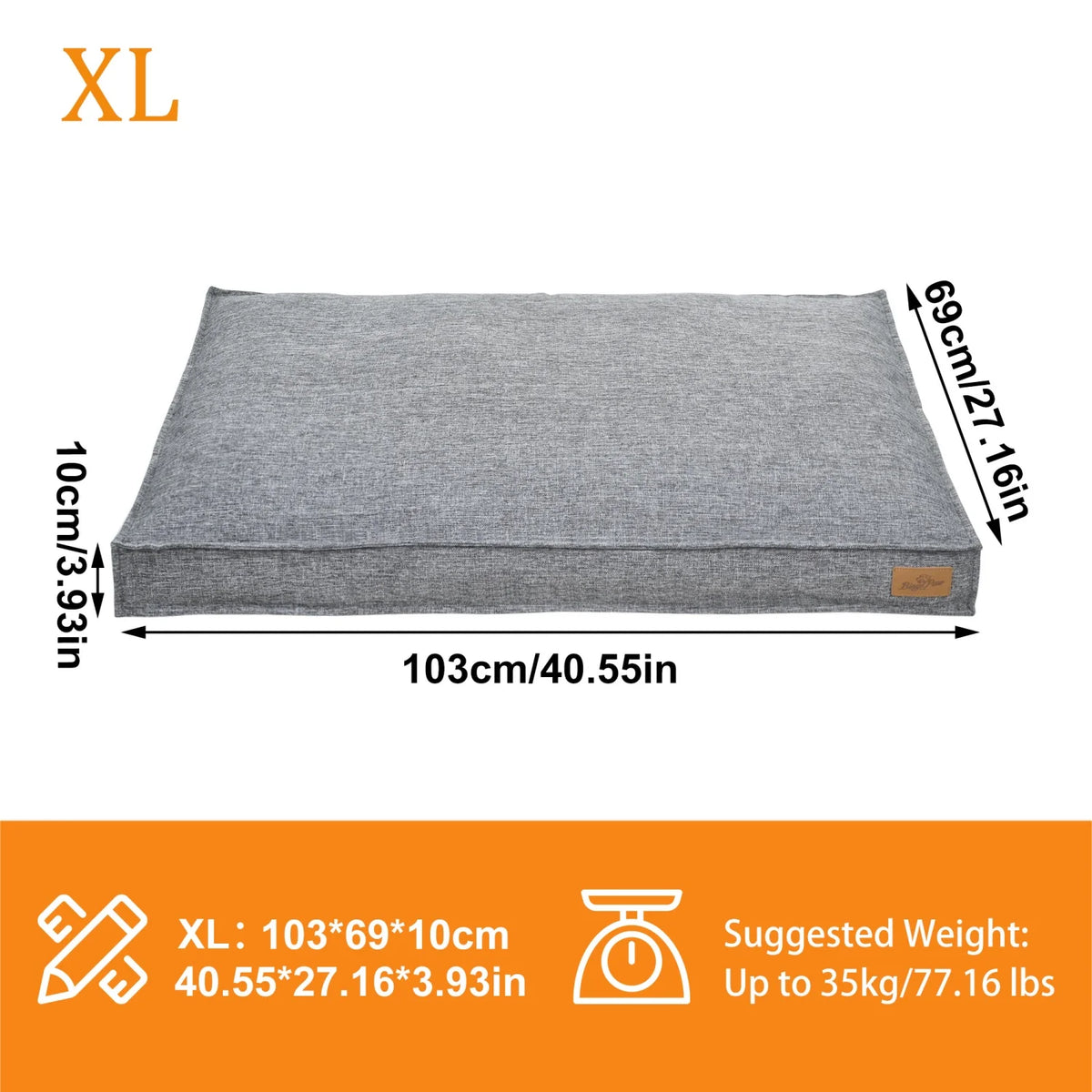 Bingopaw Waterproof Cotton Dog Bed With Foam Base Support