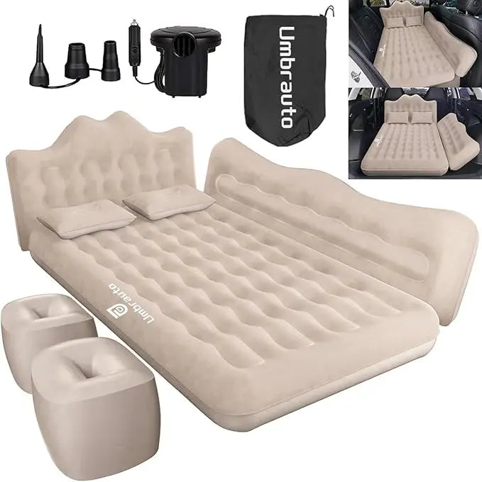 Umbrauto Inflatable Car Air Mattress With Pump For SUV Camping