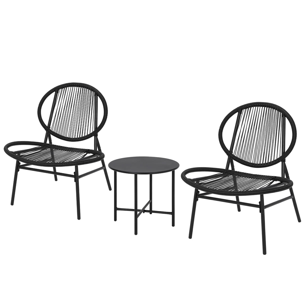 Modern Three Piece Acapulco Rattan Patio Bistro Set For Outdoors