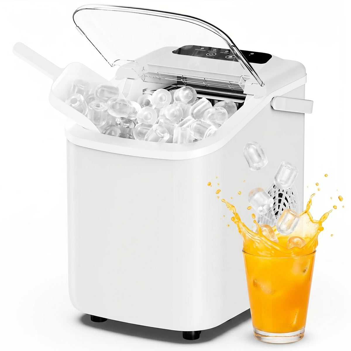 Compact Countertop Portable Ice Maker With Scoop And Handle