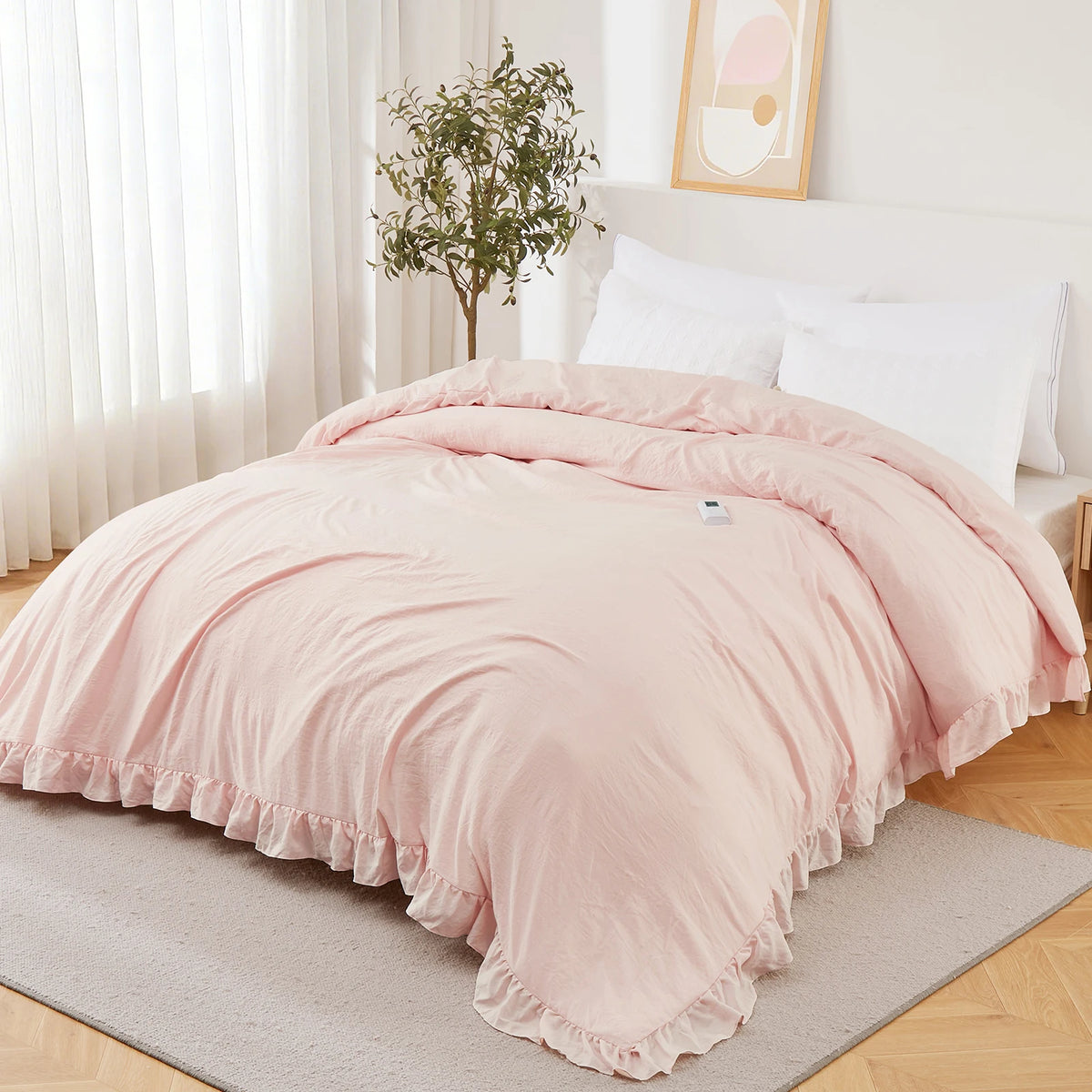 Cotton Heated Comforter With Wireless Lcd Controller And Timer