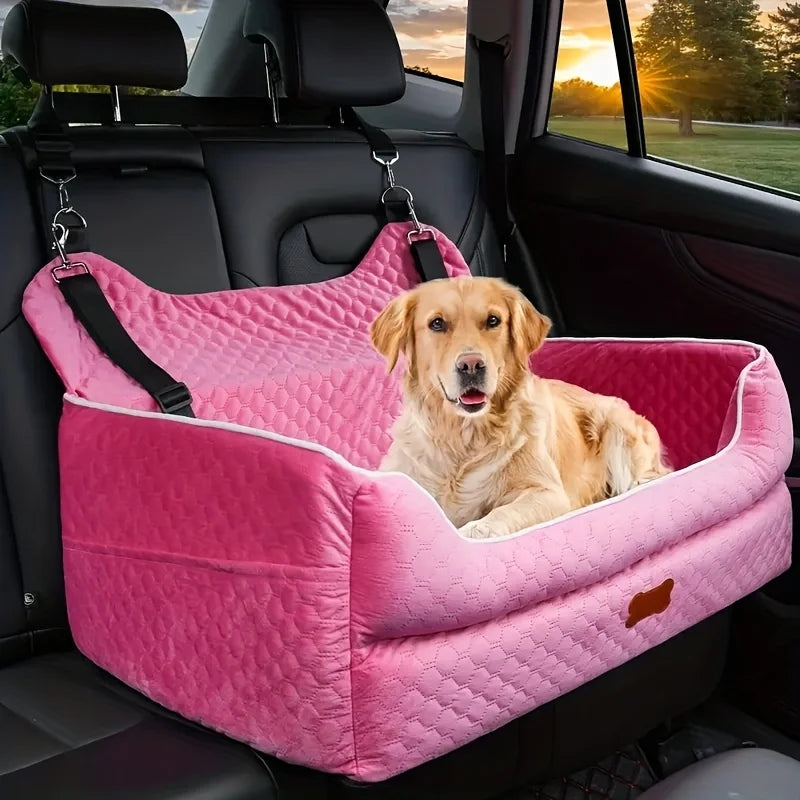 Dog Car Seat Booster Cushion With Memory Foam And Strap
