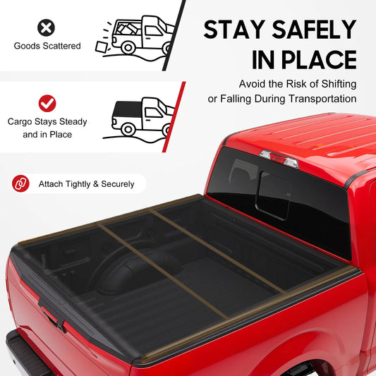 Bymaocar Soft Foldable Truck Bed Tonneau Cover For Pickup Vehicles