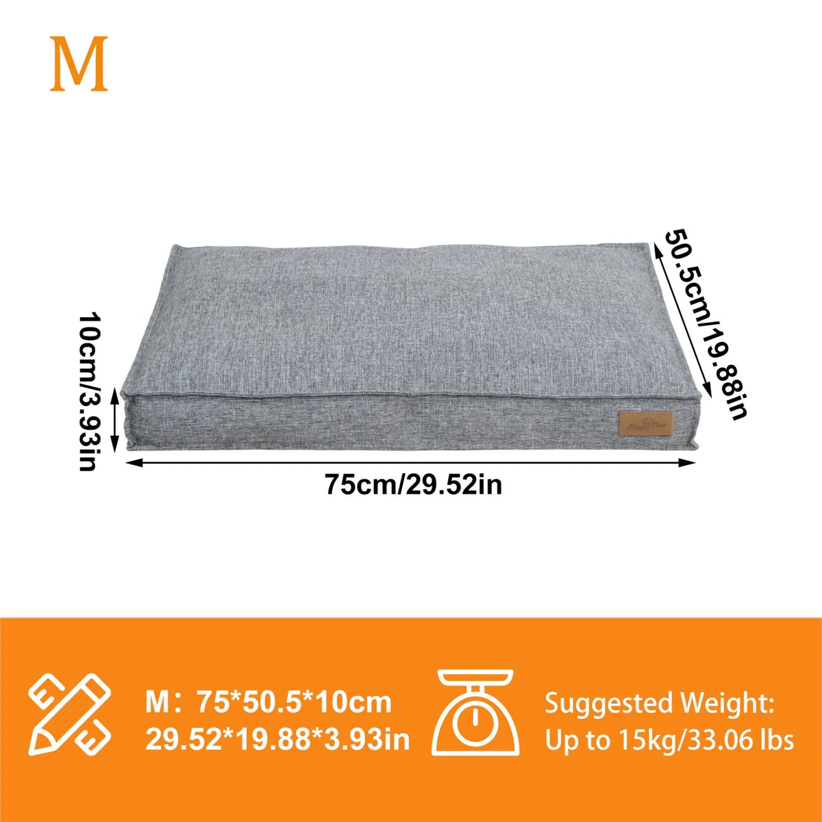 Bingopaw Waterproof Cotton Dog Bed With Foam Base Support