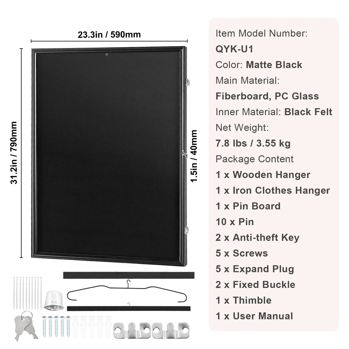SucceBuy Lockable Sports Jersey and Card Display Frame