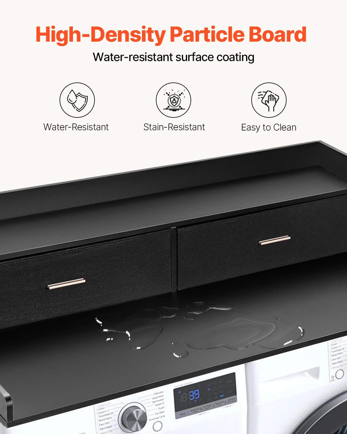 SucceBuy Wall Mounted Metal Washer Dryer Countertop Laundry Shelf