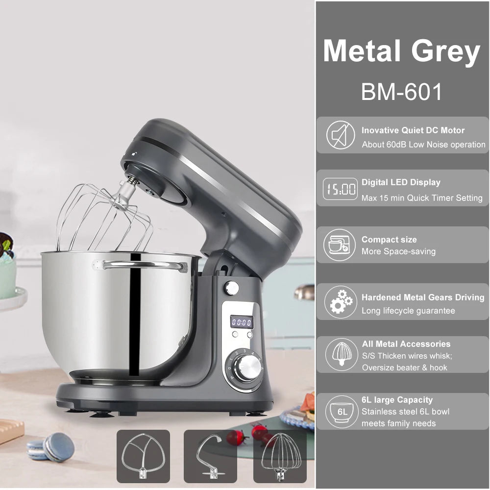 Biolomix Six Speed Quiet Motor Kitchen Stand Mixer