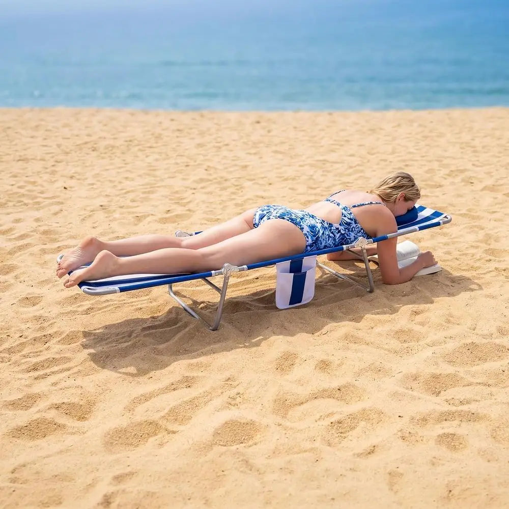 2 Pack Reclining Tanning Chair With Five Position Back Support