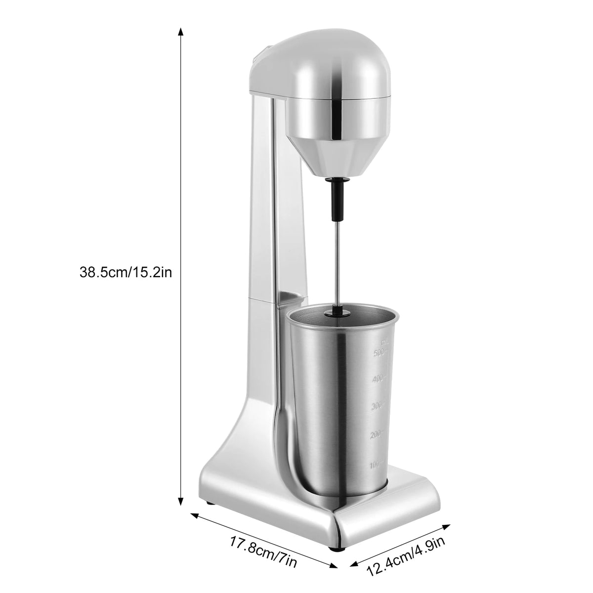 Portable Electric Milkshake Maker With Dual Speed Stainless Steel Mixer