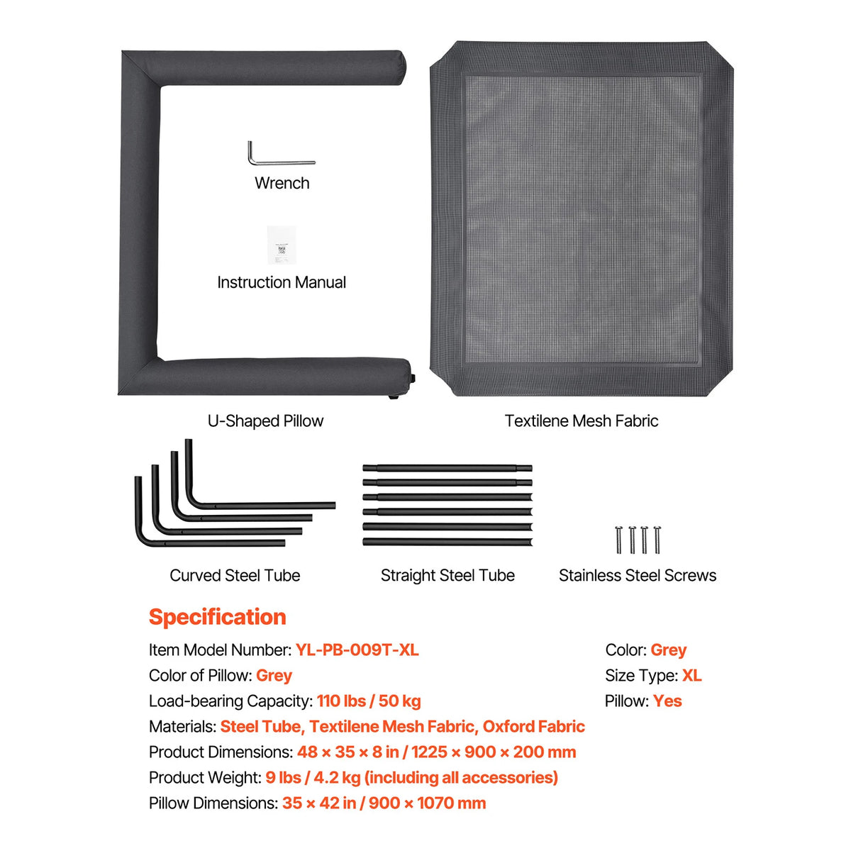 SucceBuy Elevated Dog Bed With Breathable Mesh And Frame
