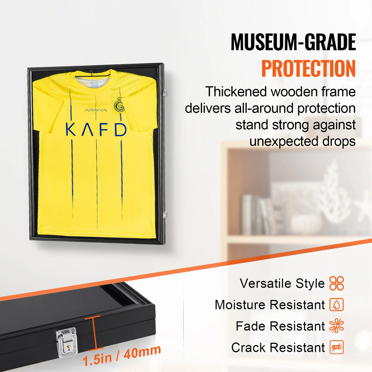 SucceBuy Lockable Sports Jersey and Card Display Frame