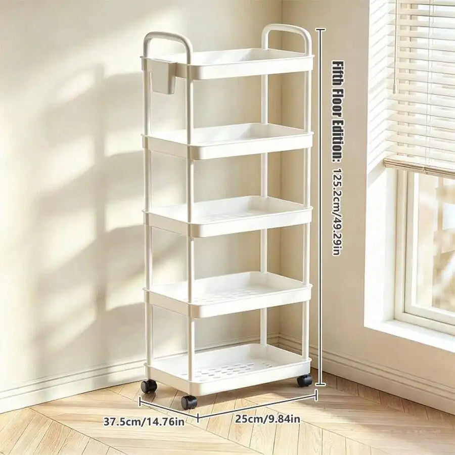Multi Tier Metal Rolling Utility Storage Cart With Wheels