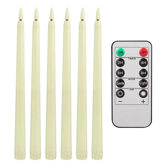 Battery Operated LED Flameless Taper Candles With Remote Control