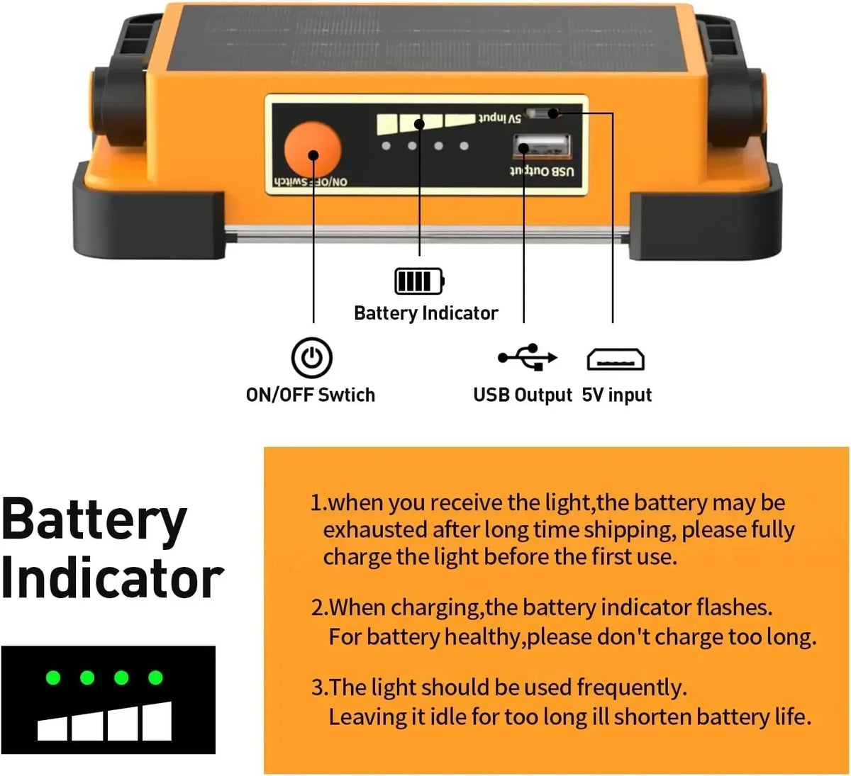 LED BARZ 144LED Rechargeable Solar Flood Light Outdoor Portable