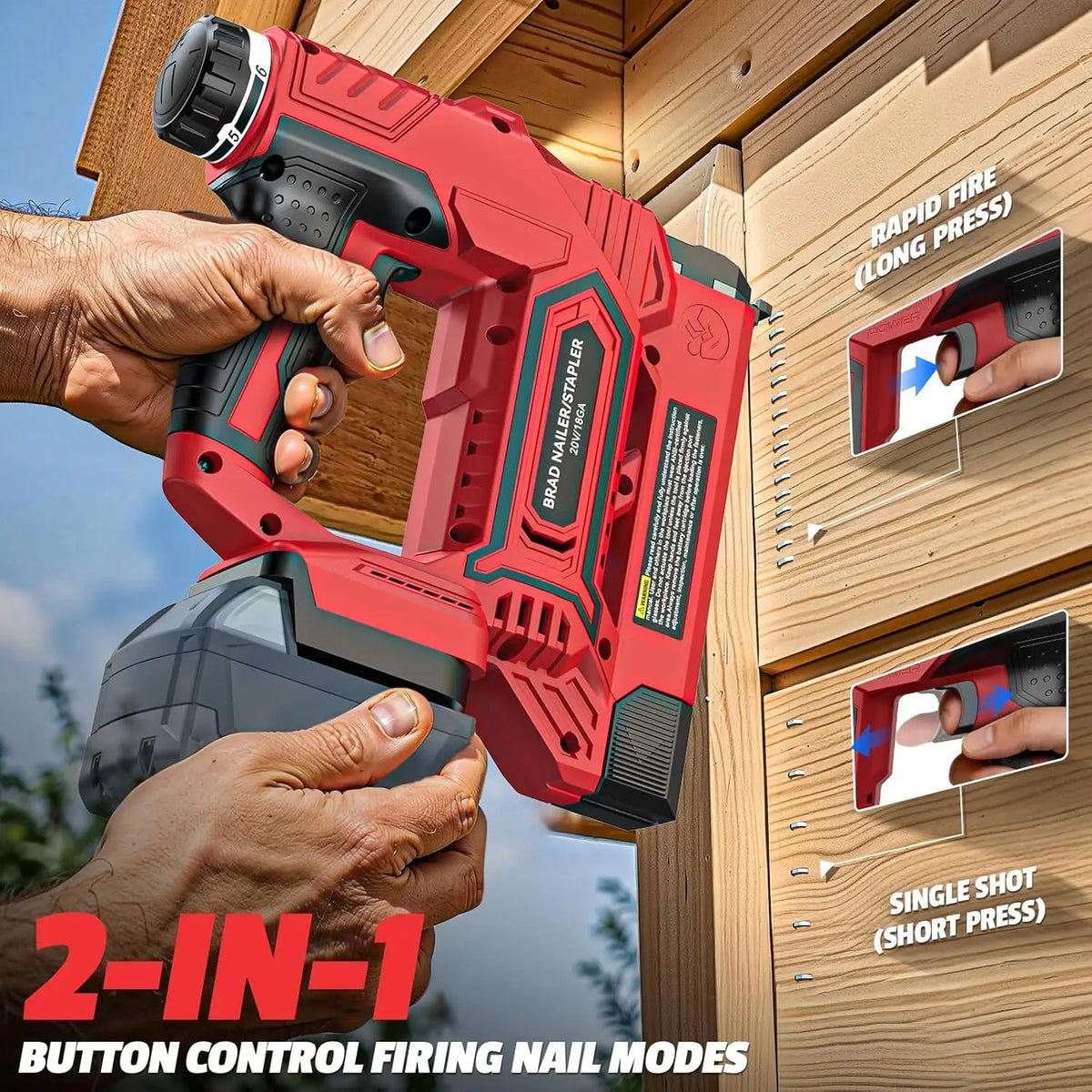 SHXI Cordless Brad Nailer And Staple Gun For Woodworking