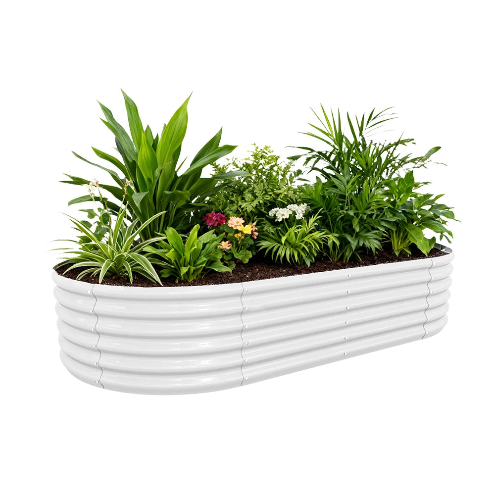 Tramull Corrugated Galvanized Metal Raised Garden Bed For Outdoors