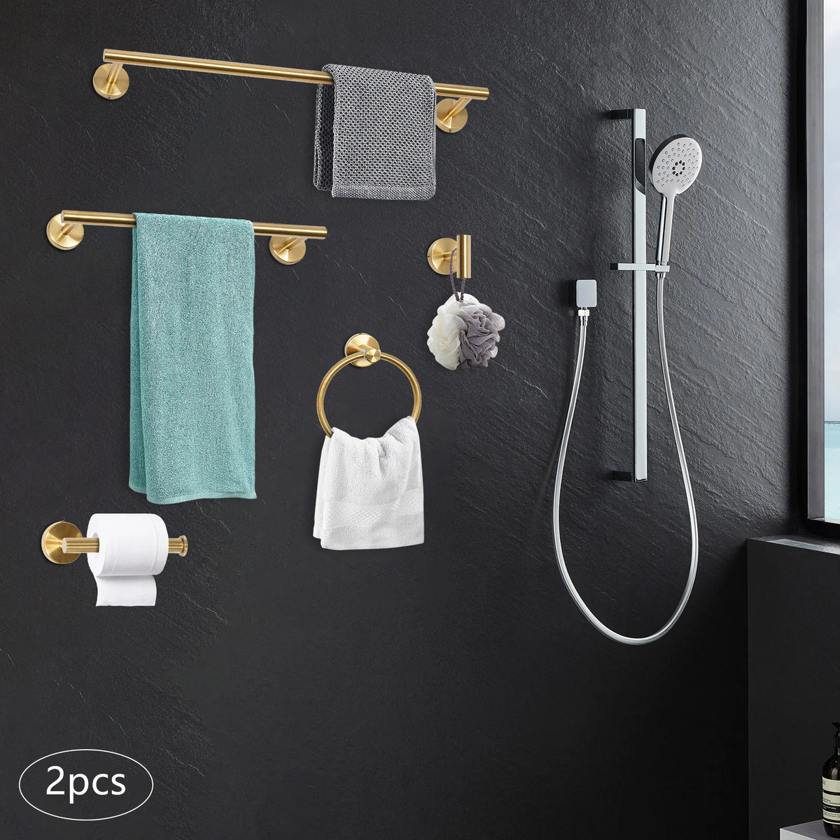 Electroplated Stainless Steel Wall Mount Bathroom Hardware Set