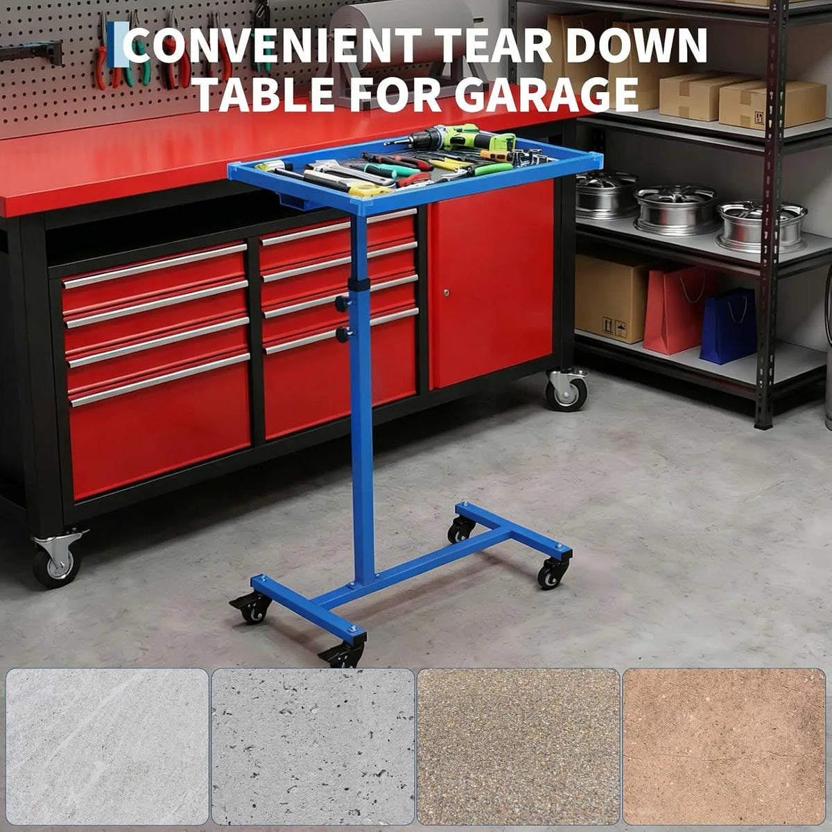 Tacleekii Rolling Tool Table Heavy Duty Mobile Workbench Garage