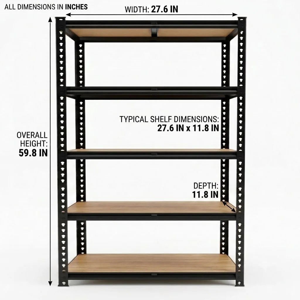 Adjustable Heavy Duty Five Tier Metal Storage Shelving Rack