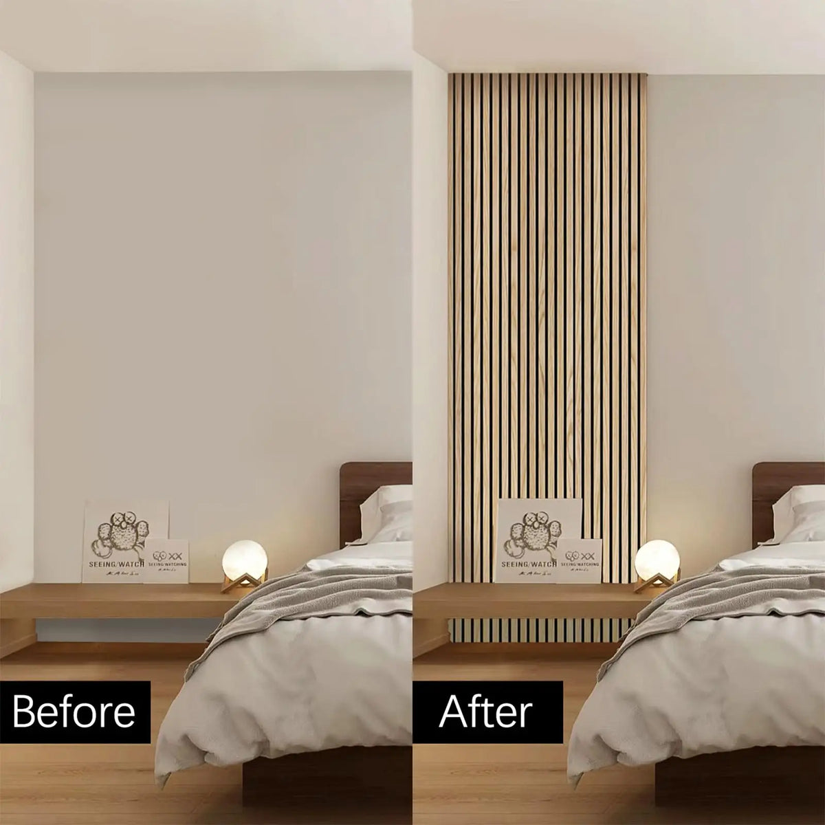 Genuine Oak Wood Veneer 3D Acoustic Wall Panels For Decor