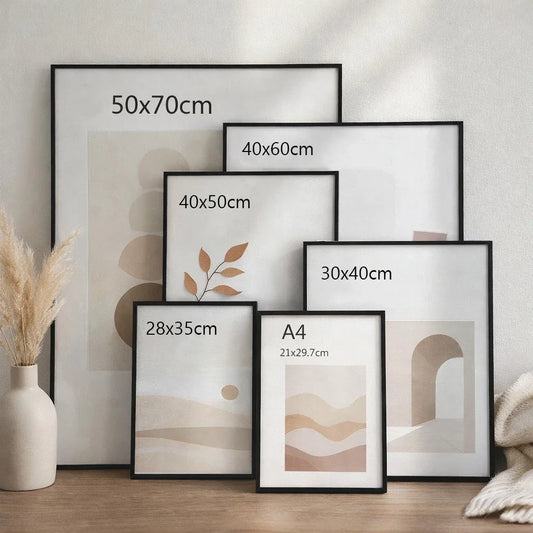 Modern Aluminum Picture Frames With Mat Gallery Wall Set