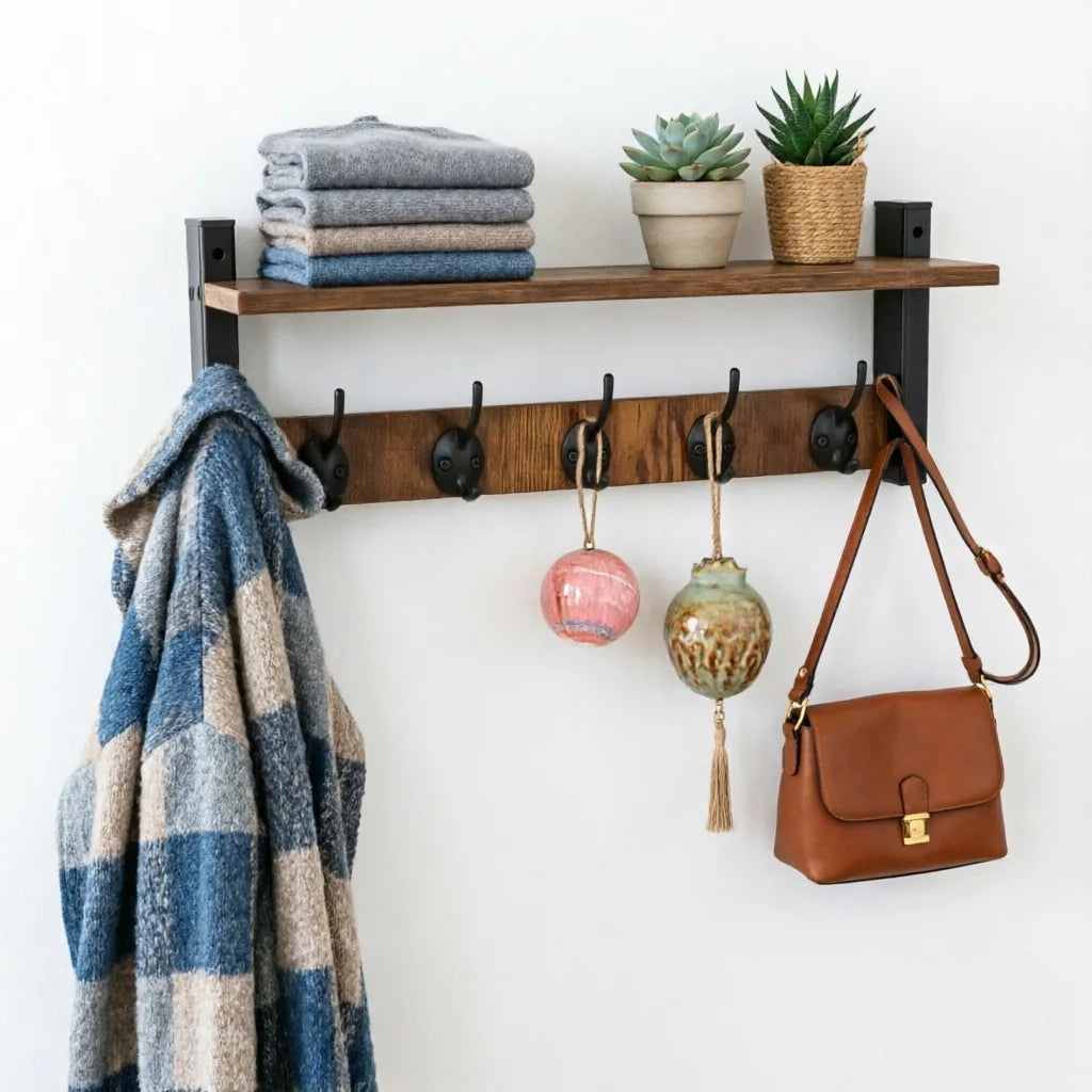 Wall Mounted Metal Storage Shelf Home Organization Rack