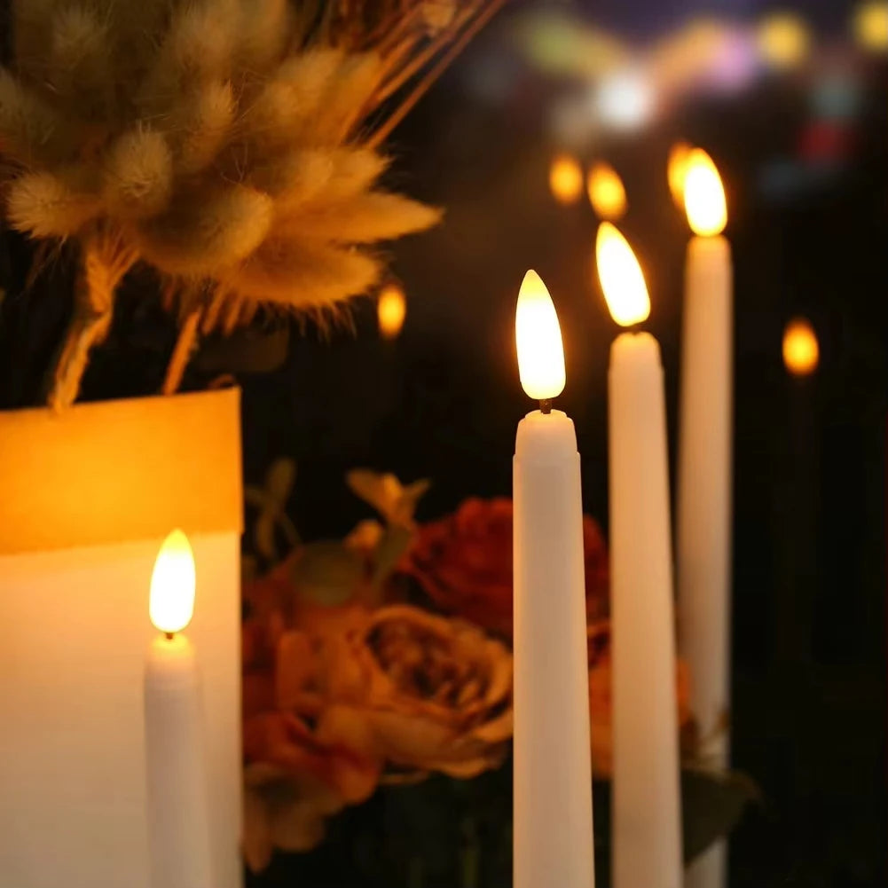 Battery Operated LED Flameless Taper Candles With Remote Control