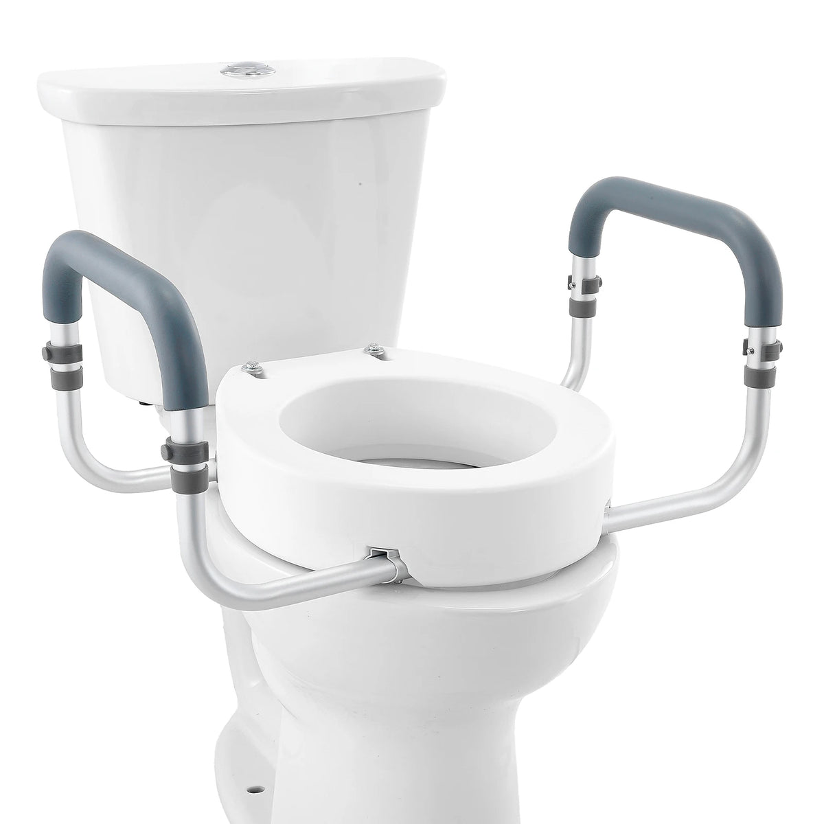 SucceBuy Raised Toilet Seat With Armrests For Round Toilets