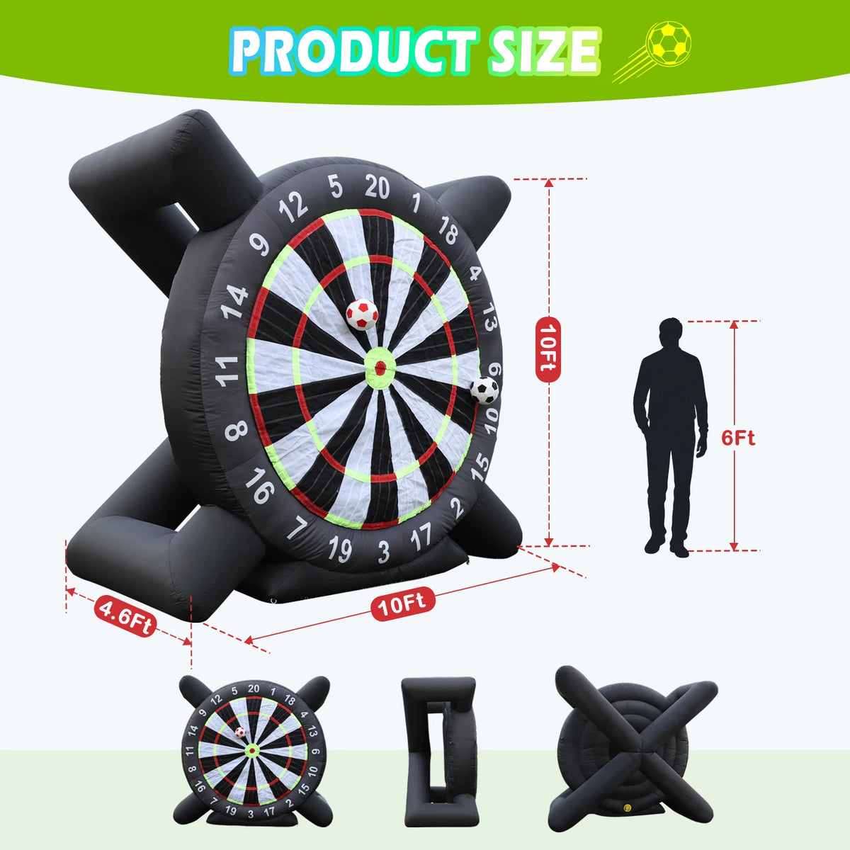 King Inflatable Soccer Dart Board With Built In Blower