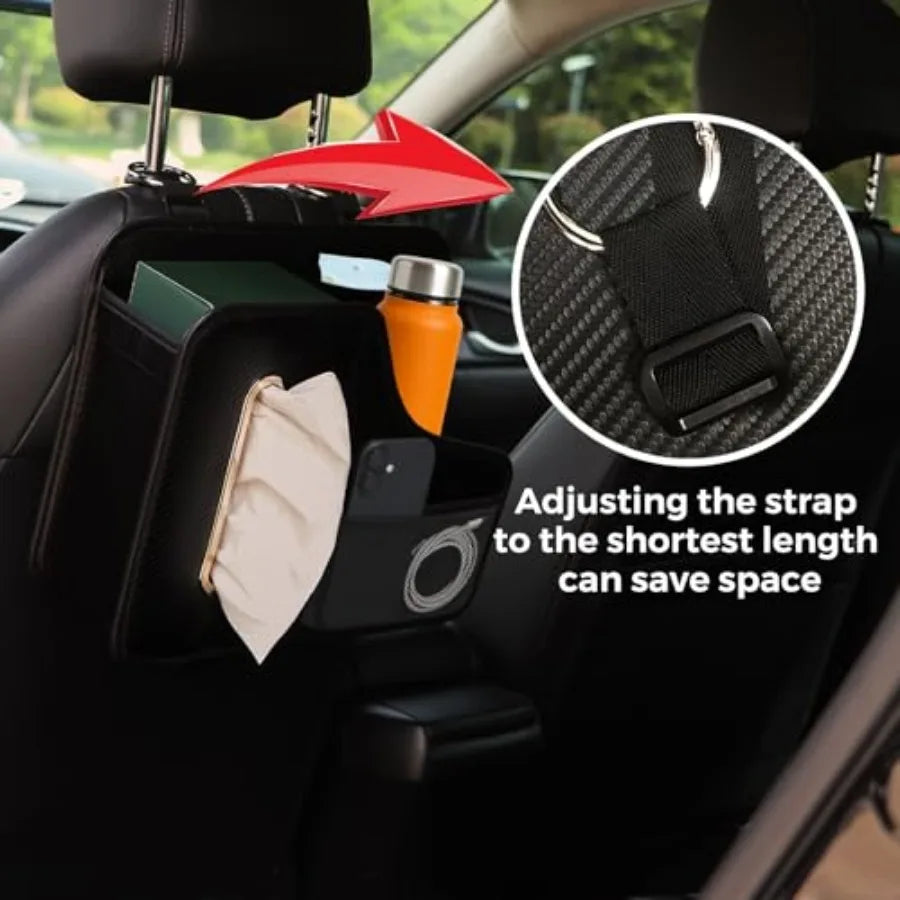Artificial Leather Car Tissue Holder Cup Holder Back Seat Storage