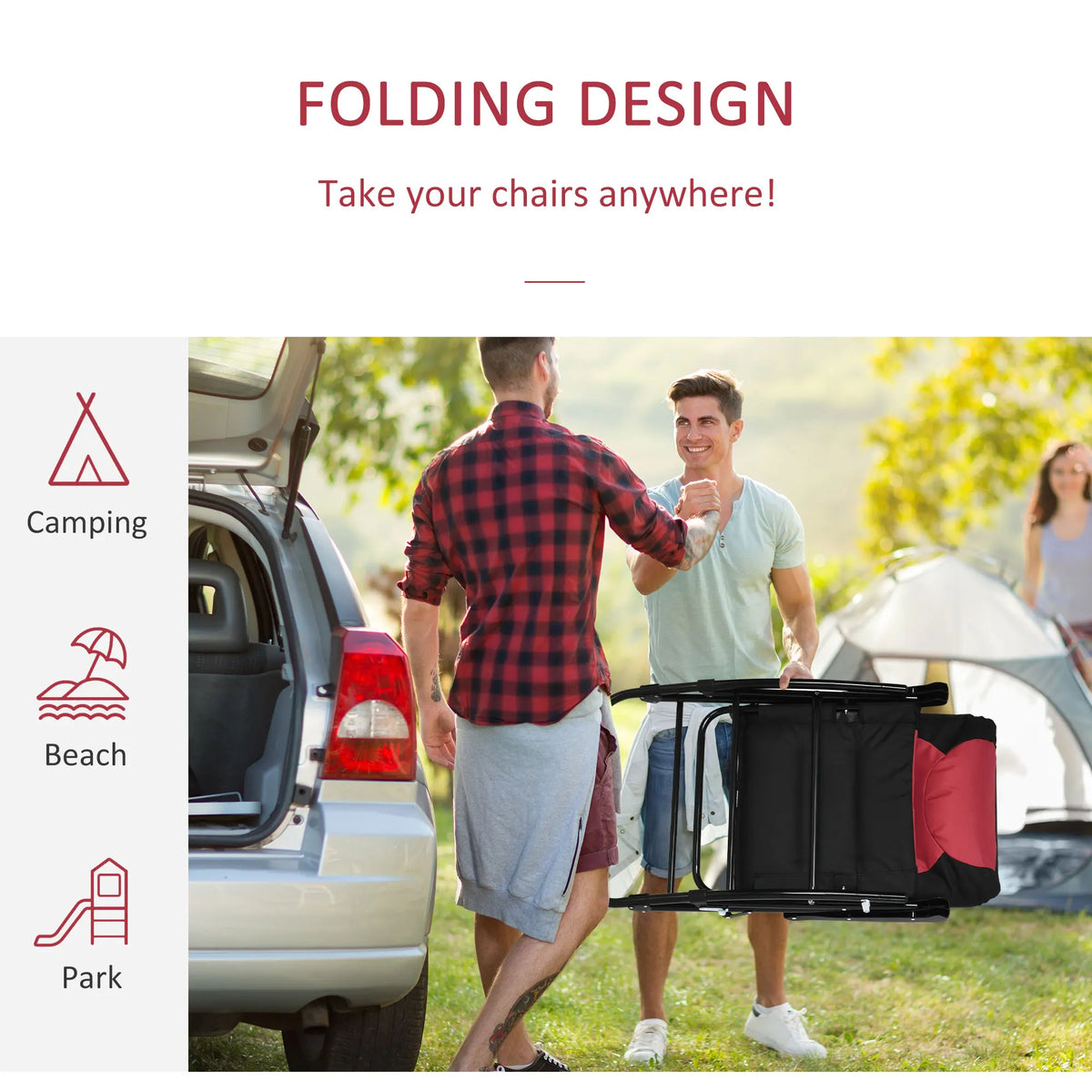 Outsunny Premium Foldable Rocking Outdoor Camping Chairs