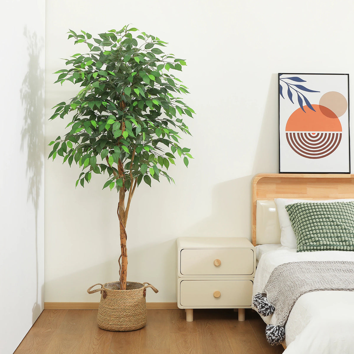 Dr Planzen Artificial Ficus Tree With Natural Trunk And Leaves