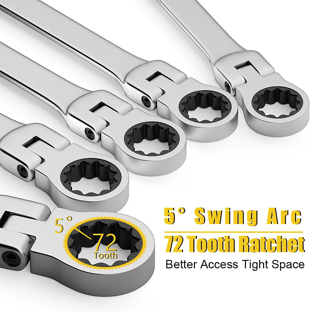 Carbon Steel Double Ended Ratchet Wrench Set for Home Garage