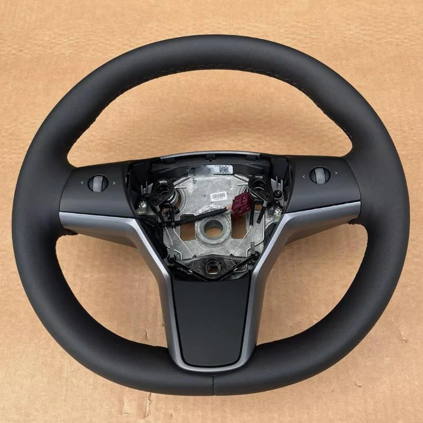 Heated PU Leather Steering Wheel Fitment for Tesla Model 3/Y