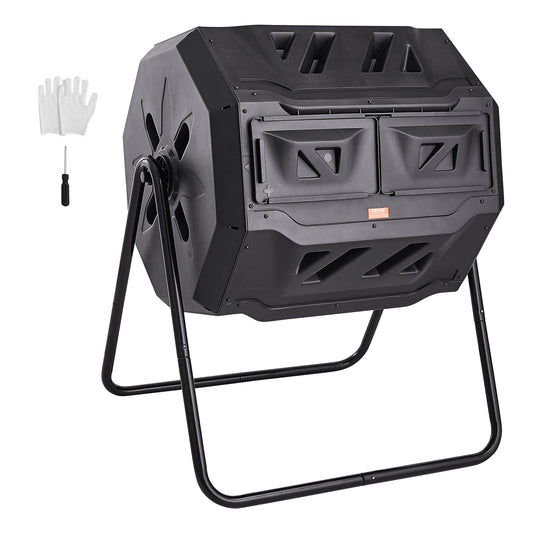 SucceBuy Dual Chamber Tumbling Compost Bin For Garden Use
