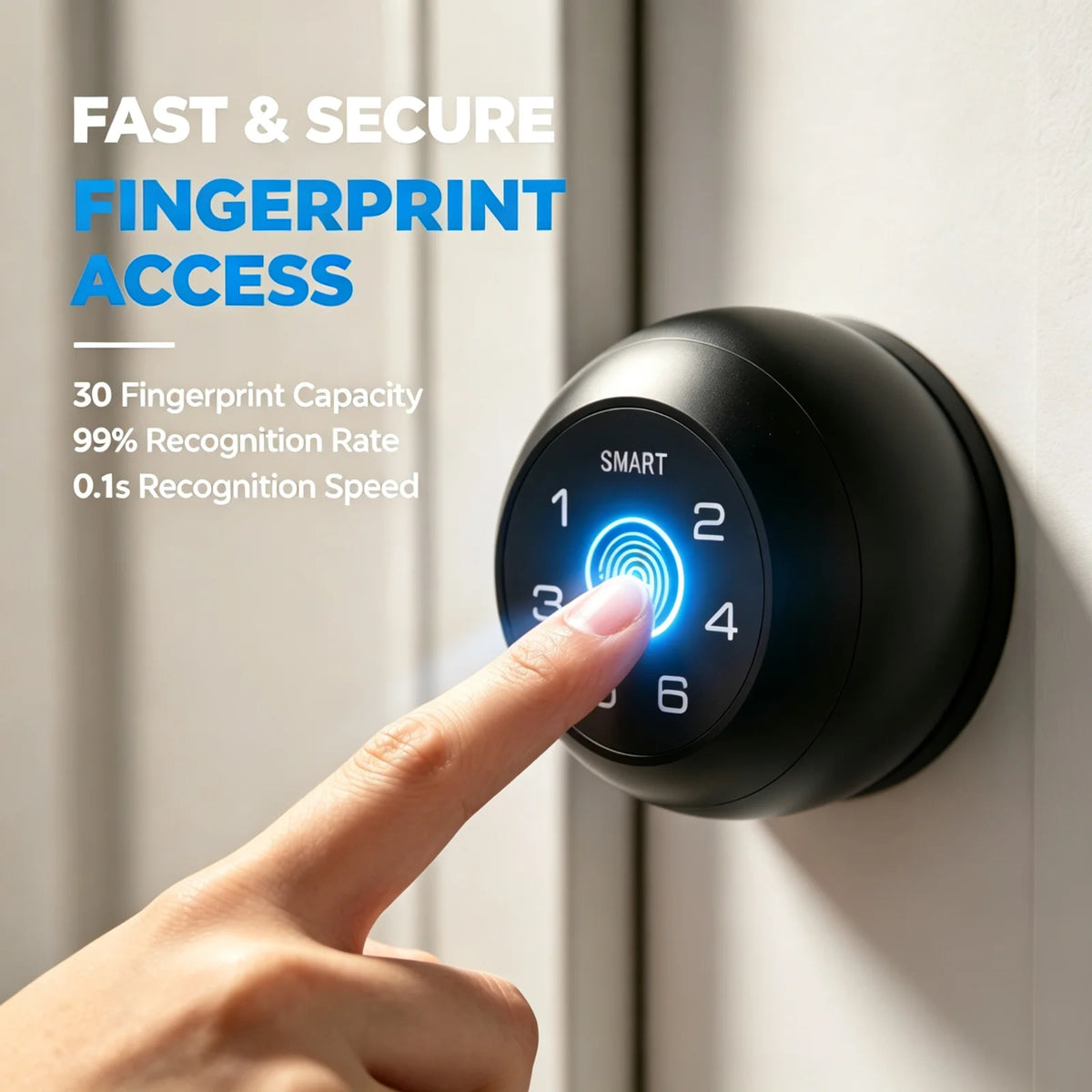 Viladepot Smart Interior Door Lock With Fingerprint And Keypad