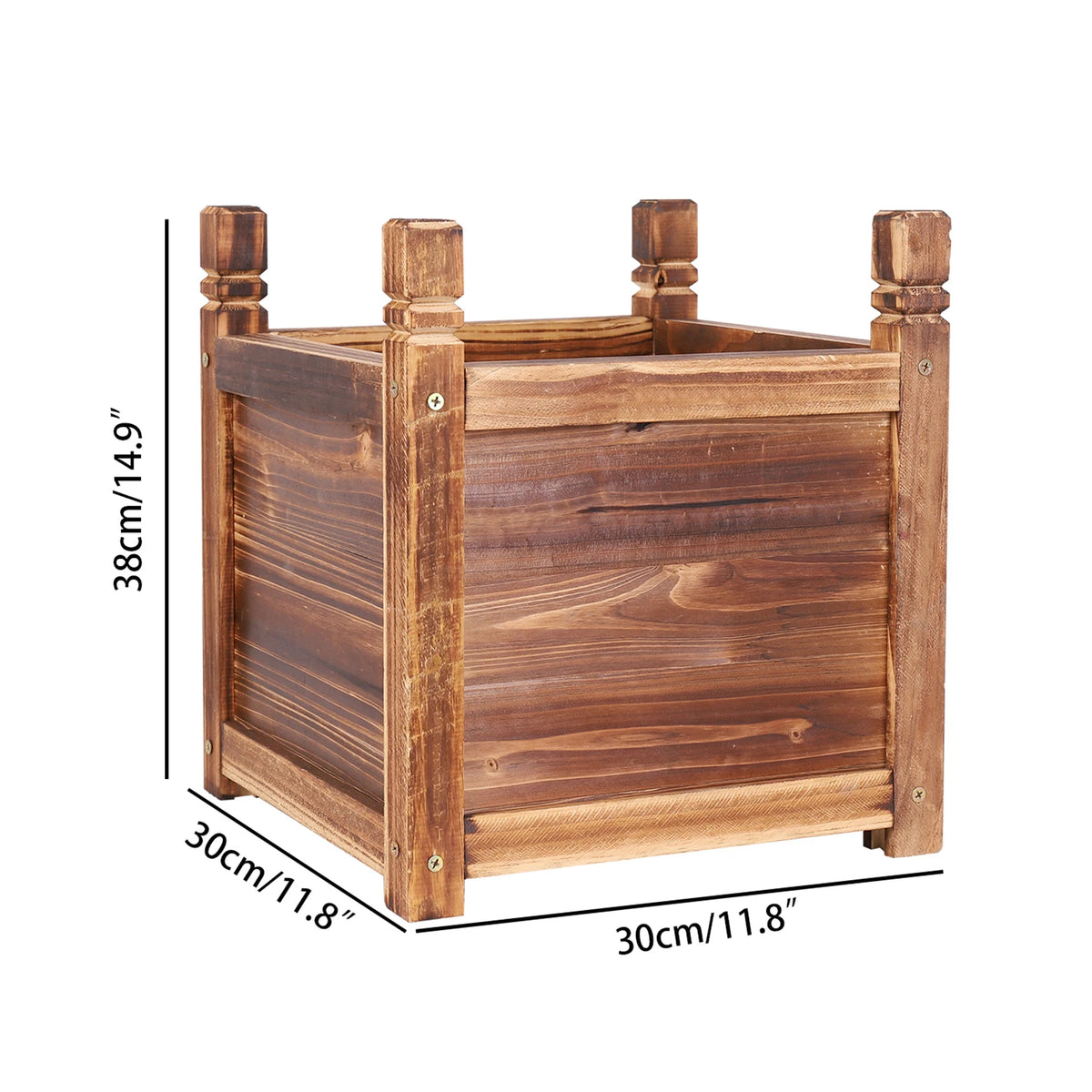Wooden Raised Planter Box Indoor Outdoor Flower Vegetable Herb Bed