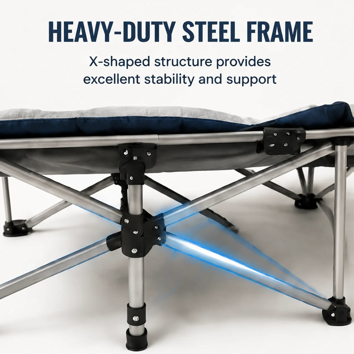 Portable Folding Camping Cot With Thick Padded Mattress
