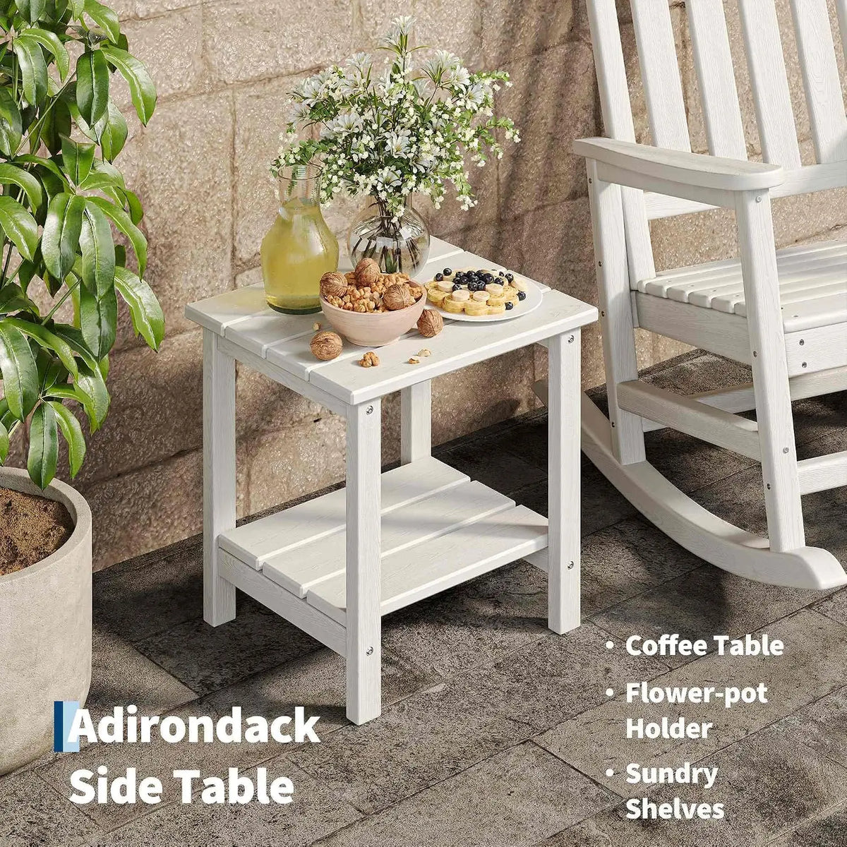 Garvee All Weather Rocking Chair Set With Side Table