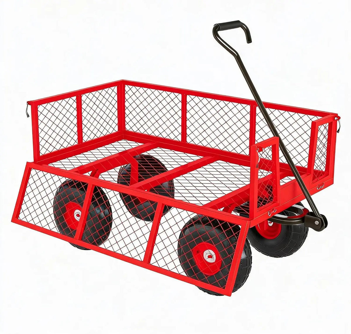 Tacleekii Heavy Duty Steel Utility Garden Cart With Handle