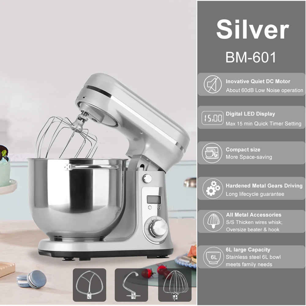 Biolomix Six Speed Quiet Motor Kitchen Stand Mixer