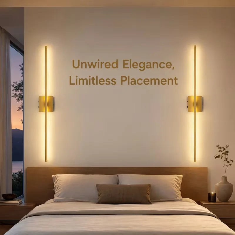 Jian Bian Rechargeable Wireless LED Wall Sconces With Motion Sensor