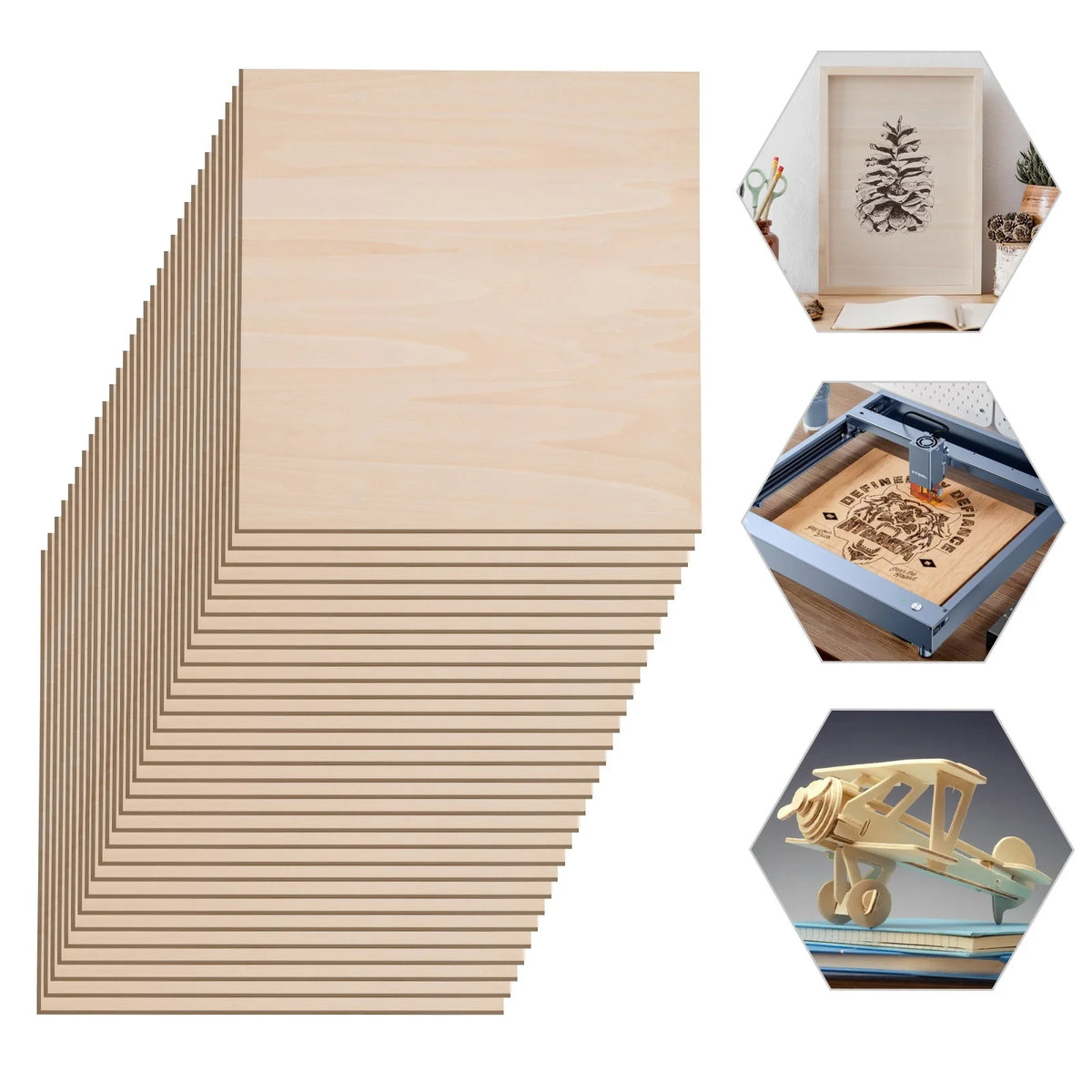 30 Pcs Basswood Sheets For DIY Laser Engraving Project Boards