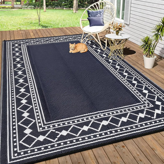 Garvee Waterproof Washable Polyester Flocking Living Room Area Rug
