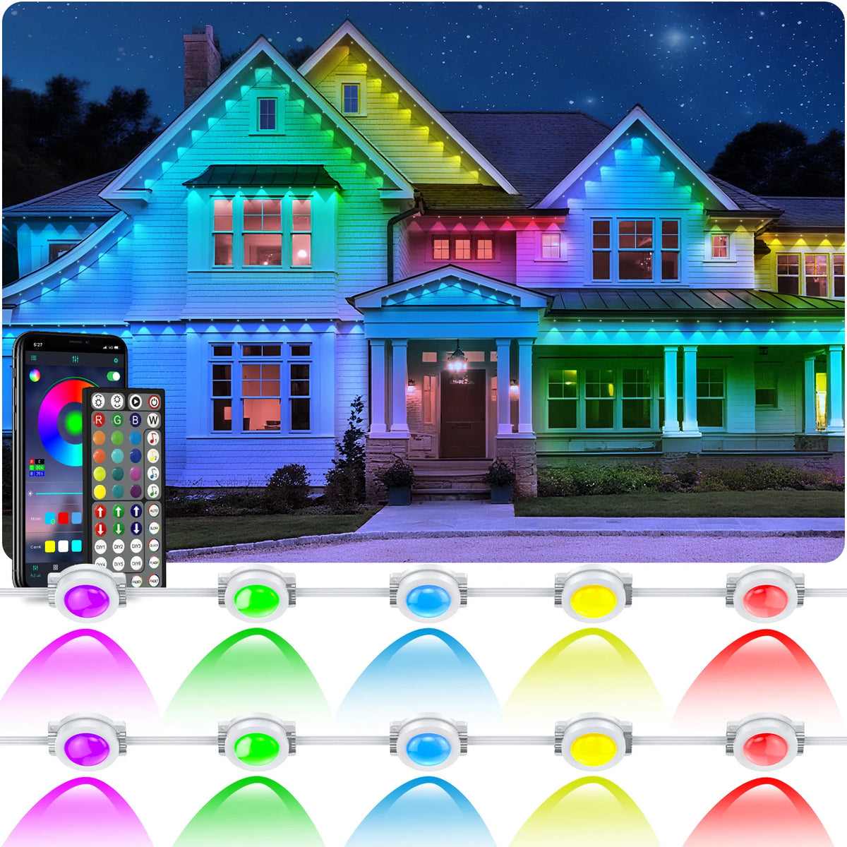 AILBTON Smart RGB Outdoor Eaves IP67 Waterproof Strip Lights