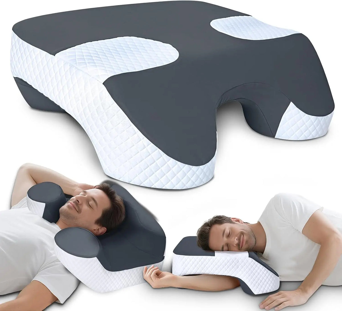 Premium Memory Foam Side Sleeper Pillow With Arm Holes